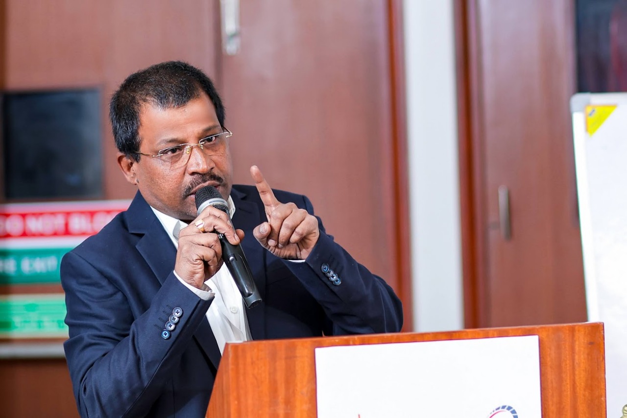 P. Venkat Reddy speaking at a renewable-energy industry forum